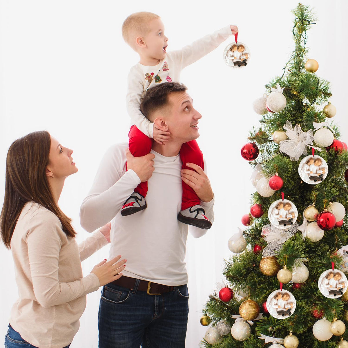 Baby First Christmas Ornament 2026 3D Resin Sculpture C323