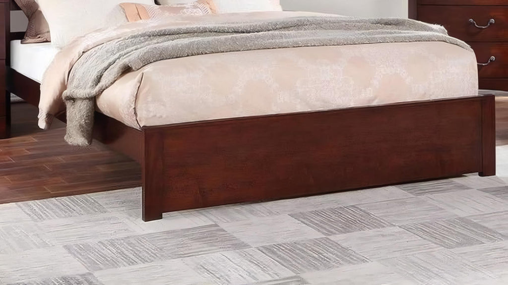 California King Bed Frame with Two Panel Headboard E9297