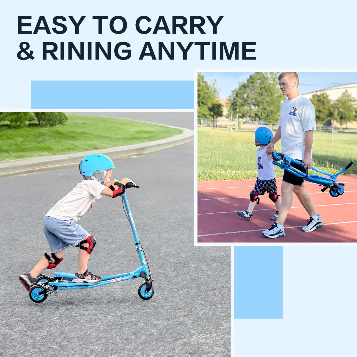 3 Wheels Drifting Scooter with Adjustable Height & Foldable D484352