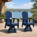 HDPE Swivel Adirondack Chair Set of 2 Navy Blue C399636