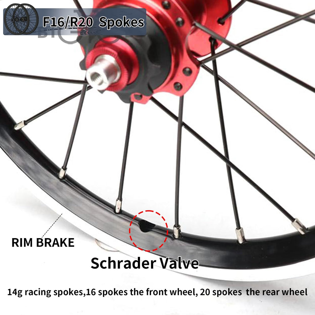 14inch 412 V-Brake Folding Bike Wheelset Z898
