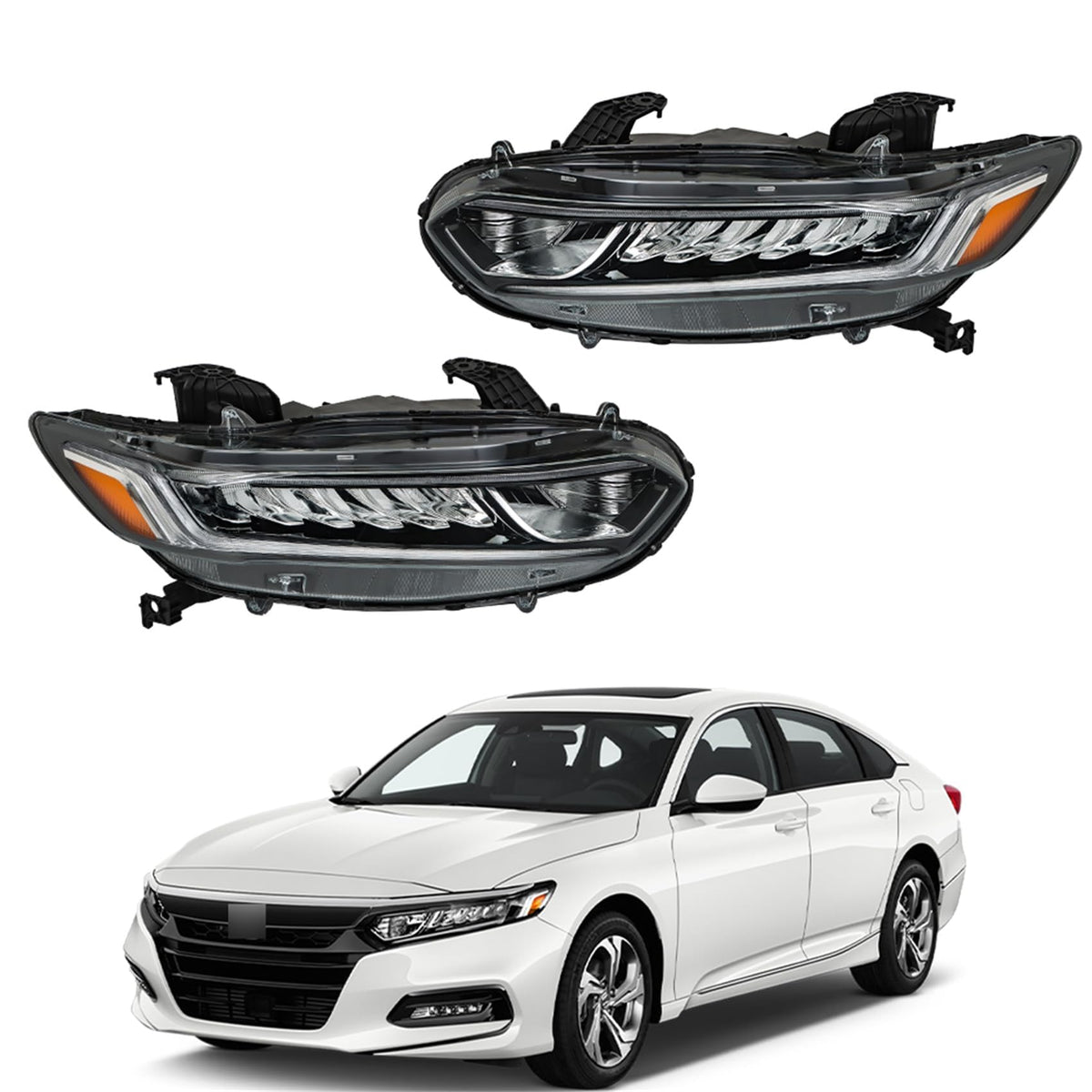 Halogen Headlight Assembly Set Driver and Passenger Side T686