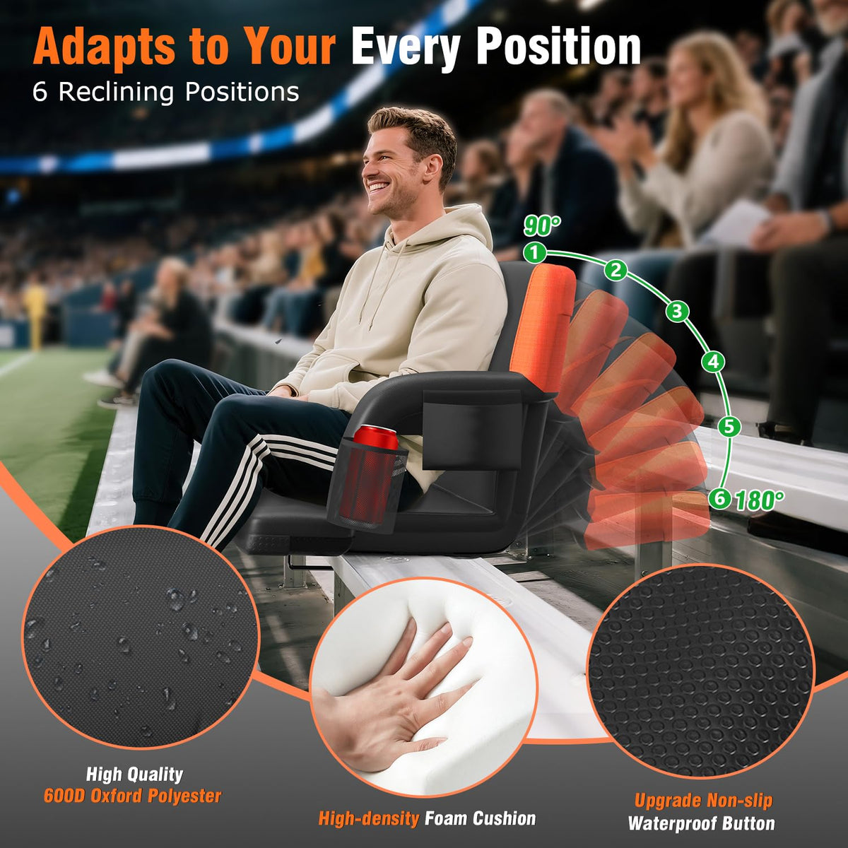 Heated Stadium Seat with Back Support K587681