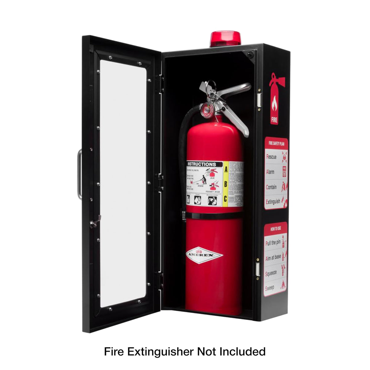 Black Fire Extinguisher Cabinet with Alarm and Lock R333