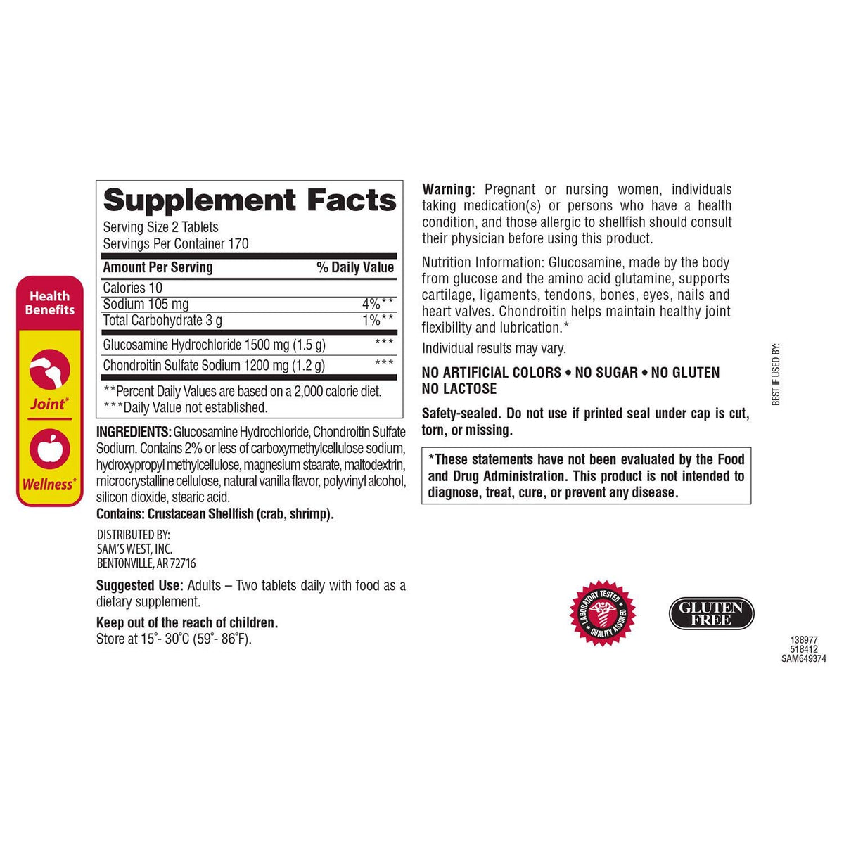 Triple Strength Glucosamine Chondroitin 340 Count N91126