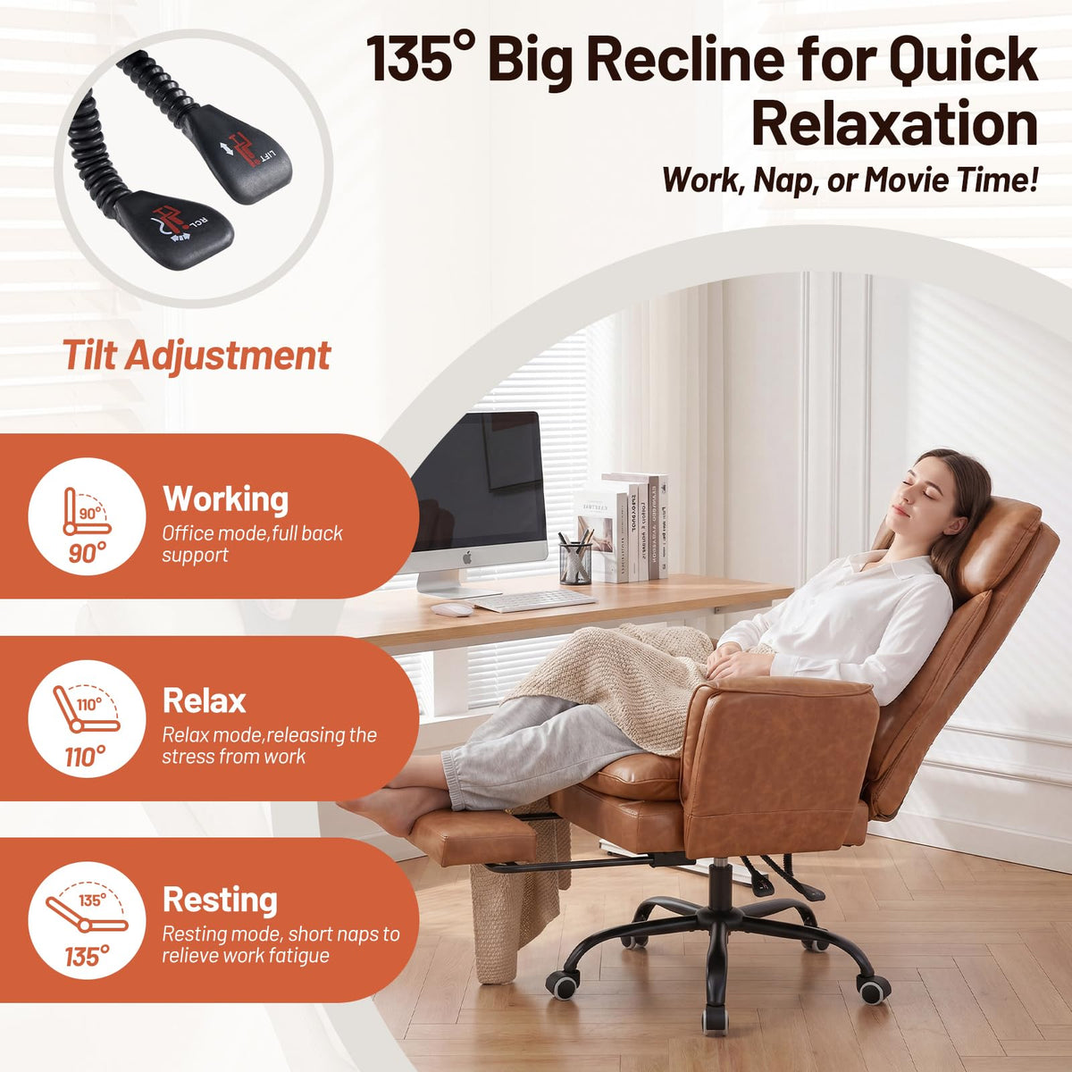 Big and Tall Ergonomic Office Chair with Footrest R751732