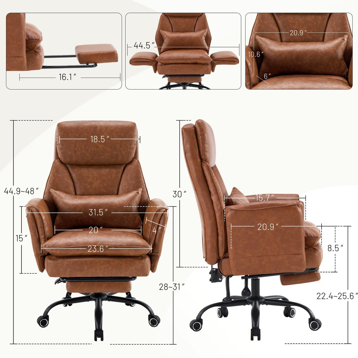 Big and Tall Ergonomic Office Chair with Footrest R751732
