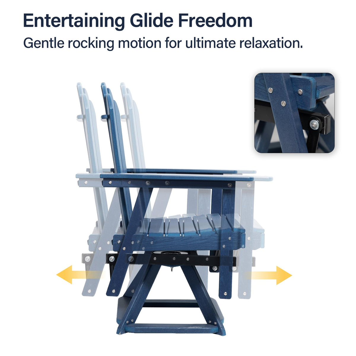 HDPE Swivel Adirondack Chair Set of 2 Navy Blue C399636