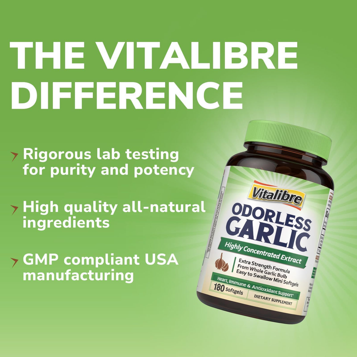180 Softgels Odorless Garlic Extract B660