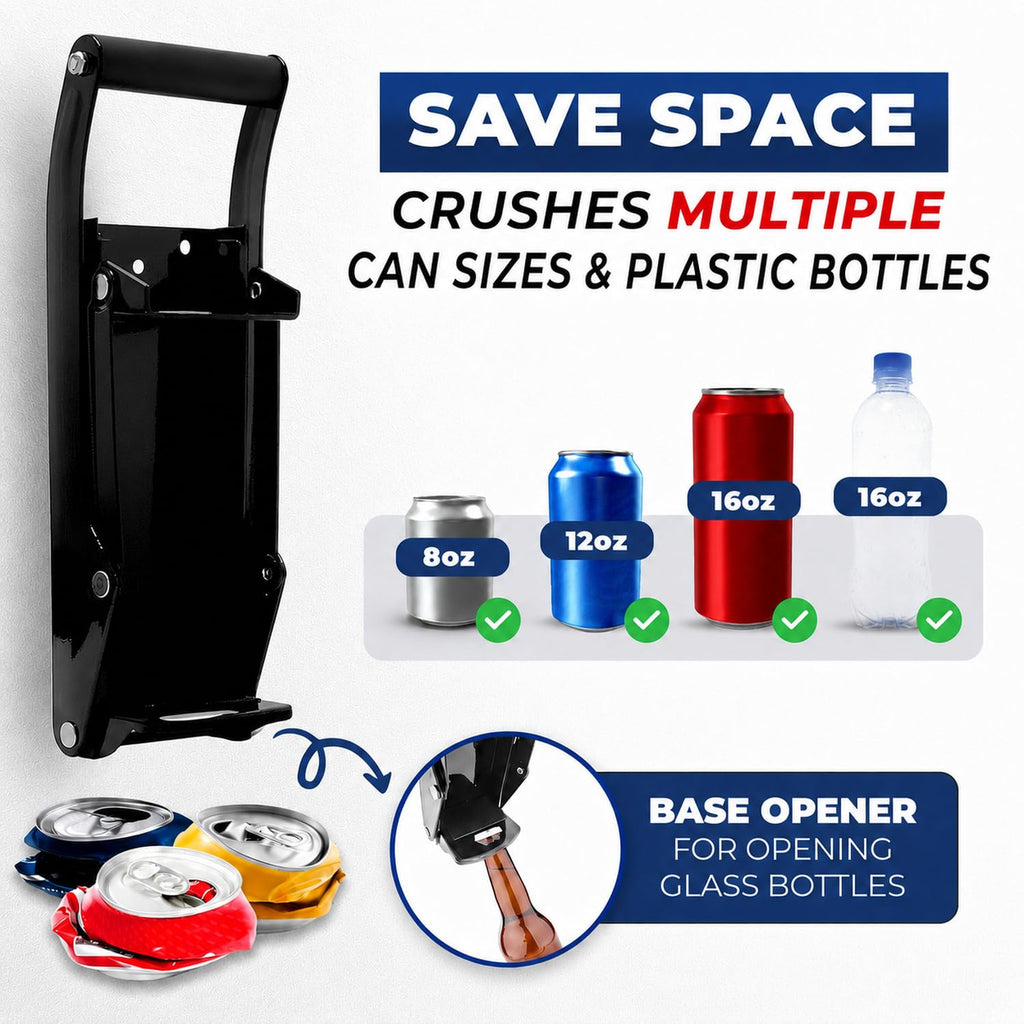Wall Mounted Heavy Duty Can Crusher with Bottle Opener L353612
