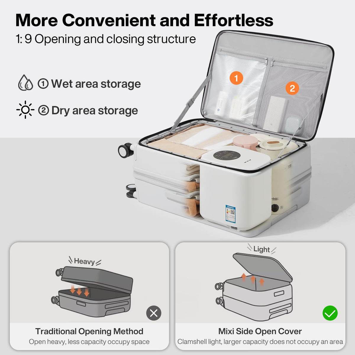 20 Inch Expandable PC Hard Shell Carry On Luggage with Spinner Wheels & TSA Lock S309