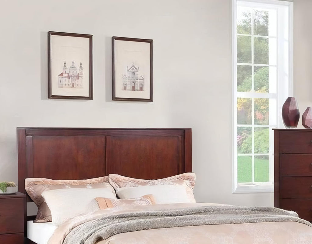 California King Bed Frame with Two Panel Headboard E9297