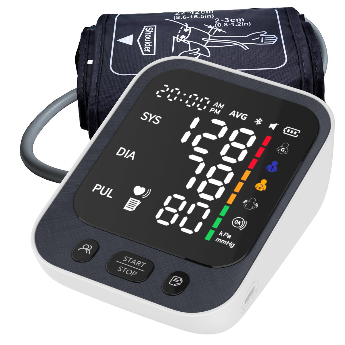 Automatic Upper Arm Blood Pressure Monitor with Large LED Screen and Adjustable Cuff A73690