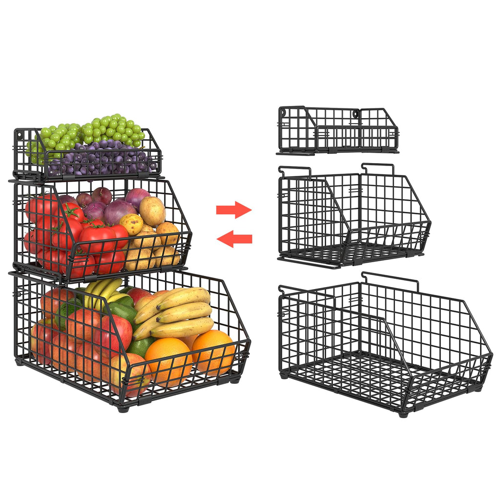 3-Tier Stackable Wire Fruit Basket J101346