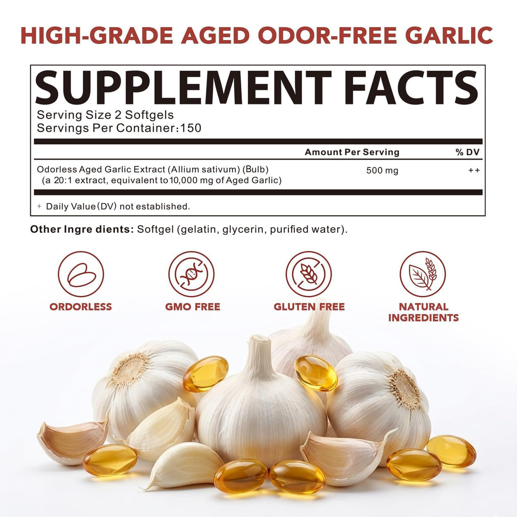 Garlic Extract Supplements, 300 Softgels U72202