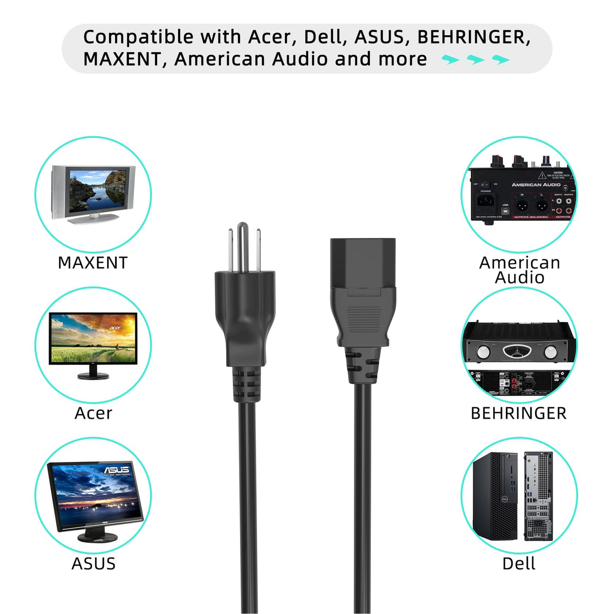 6ft AC Power Cord Cable D916412