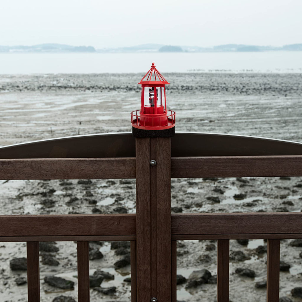 Solar Powered Lighthouse Iron Rotating Solar Light H4366
