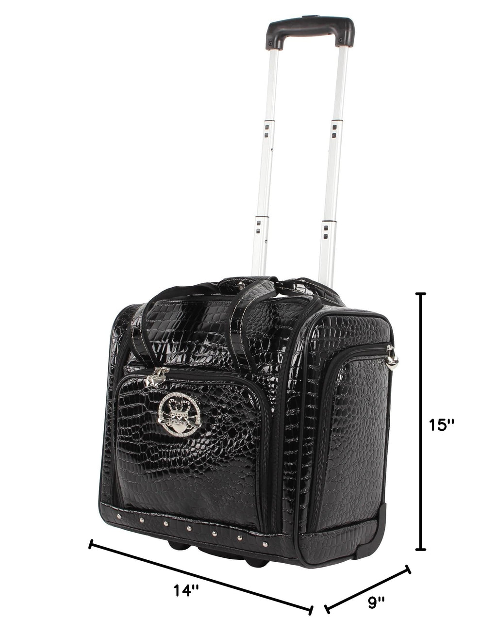 15 Inch Black PVC Underseat Luggage D8675