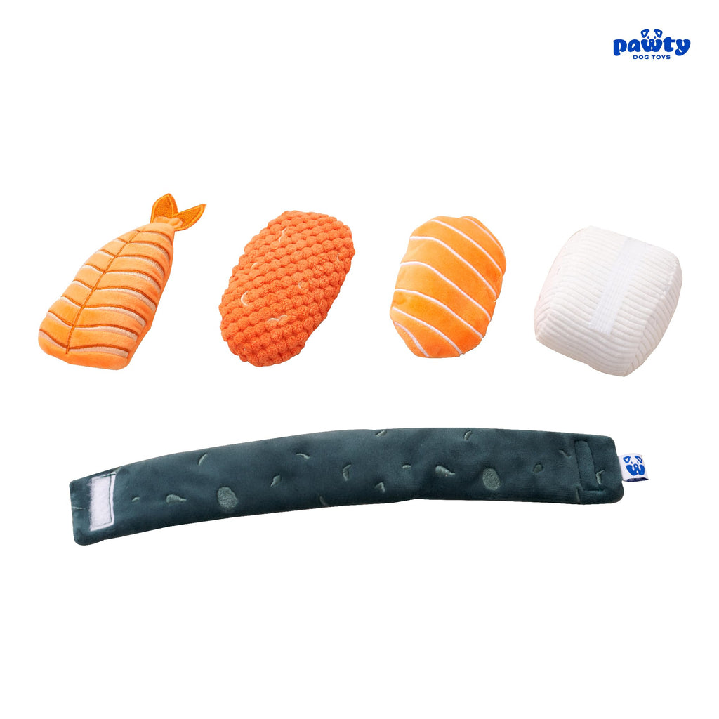 Plush Squeaky 3-Piece Sushi Dog Toy D955