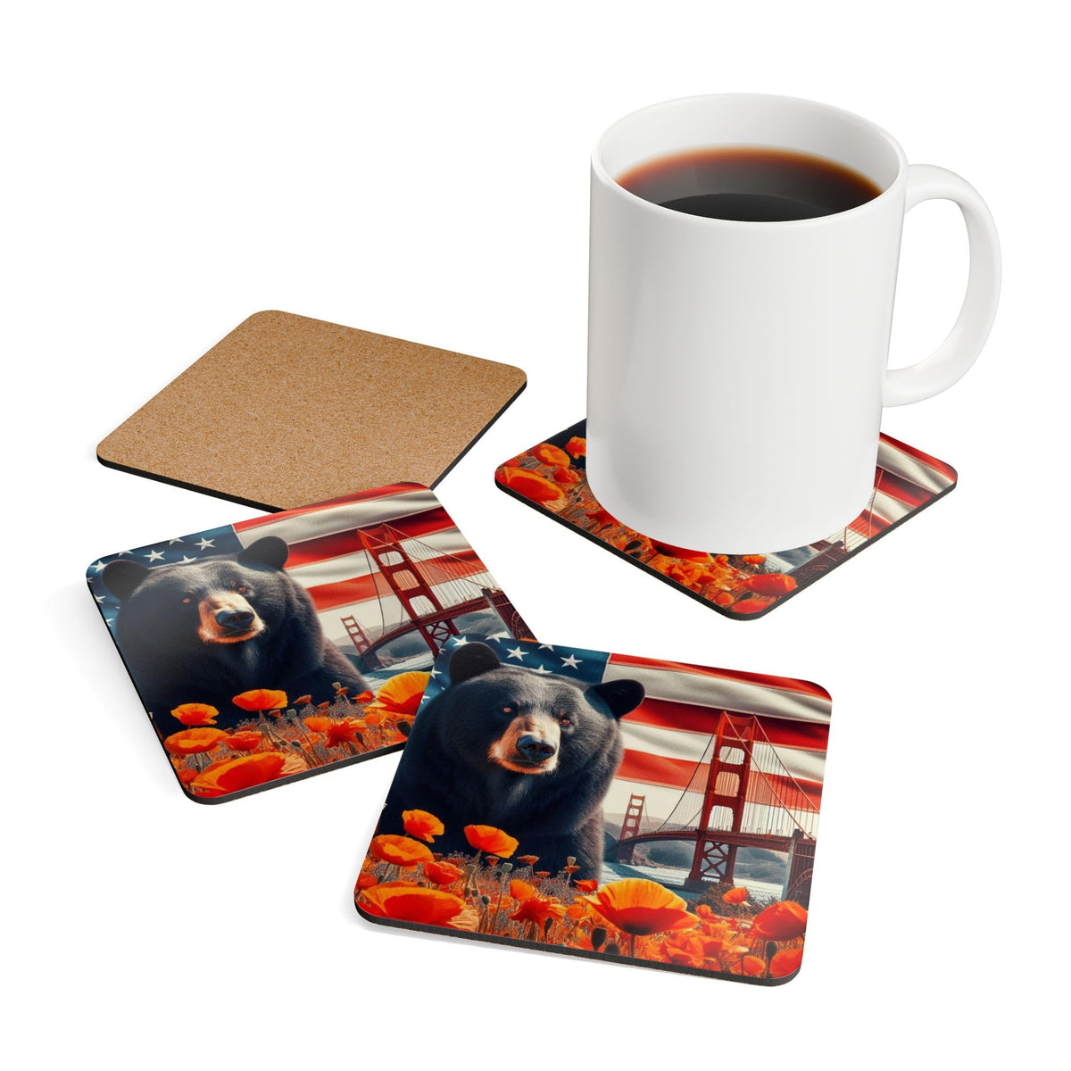 USA Flag Coasters Set of 4 B35335