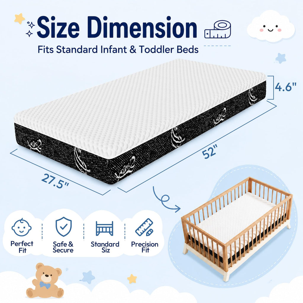52 x 27 Dual-Sided Memory Foam Crib Mattress S55636