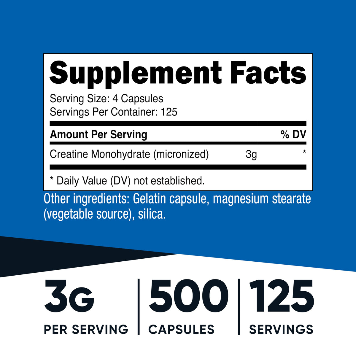 Micronized Creatine Monohydrate 3,000mg 500 Capsules A953312