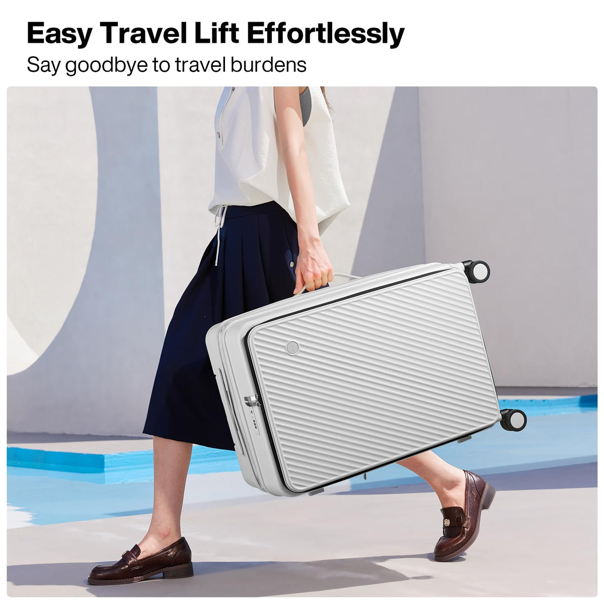 20 Inch Expandable PC Hard Shell Carry On Luggage with Spinner Wheels & TSA Lock S309