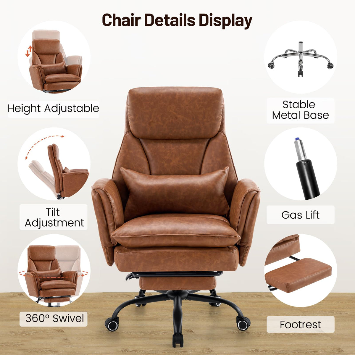 Big and Tall Ergonomic Office Chair with Footrest R751732