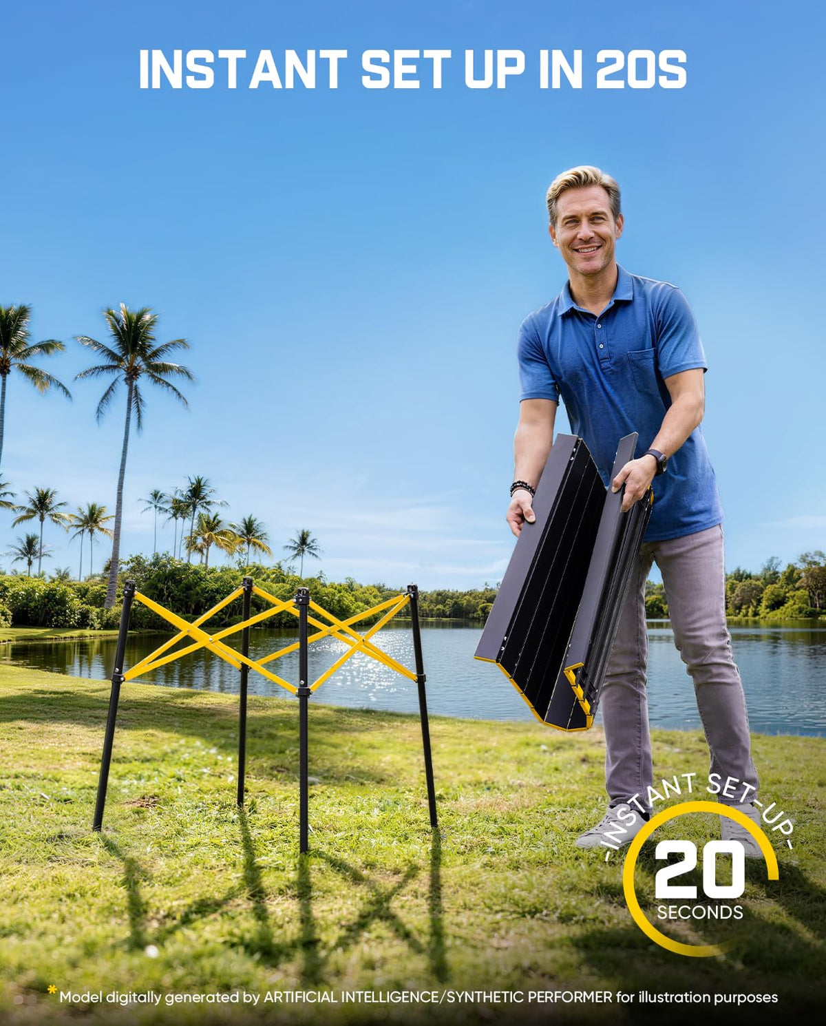 Portable Folding Aluminum Camping Table with Carry Bag C975352