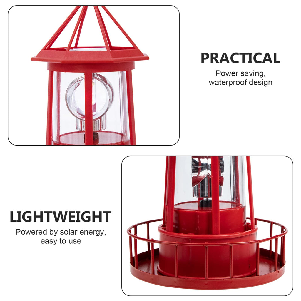 Solar Powered Lighthouse Iron Rotating Solar Light H4366