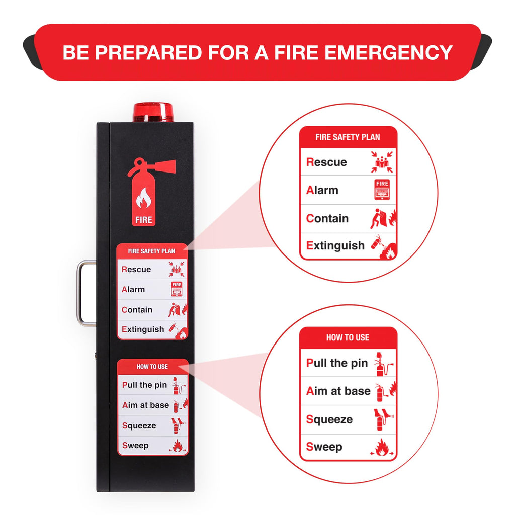 Black Fire Extinguisher Cabinet with Alarm and Lock R333