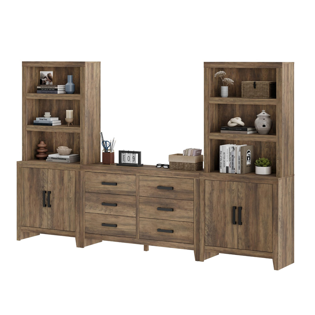 4-Piece Modular Entertainment Center with Bookshelves P59928