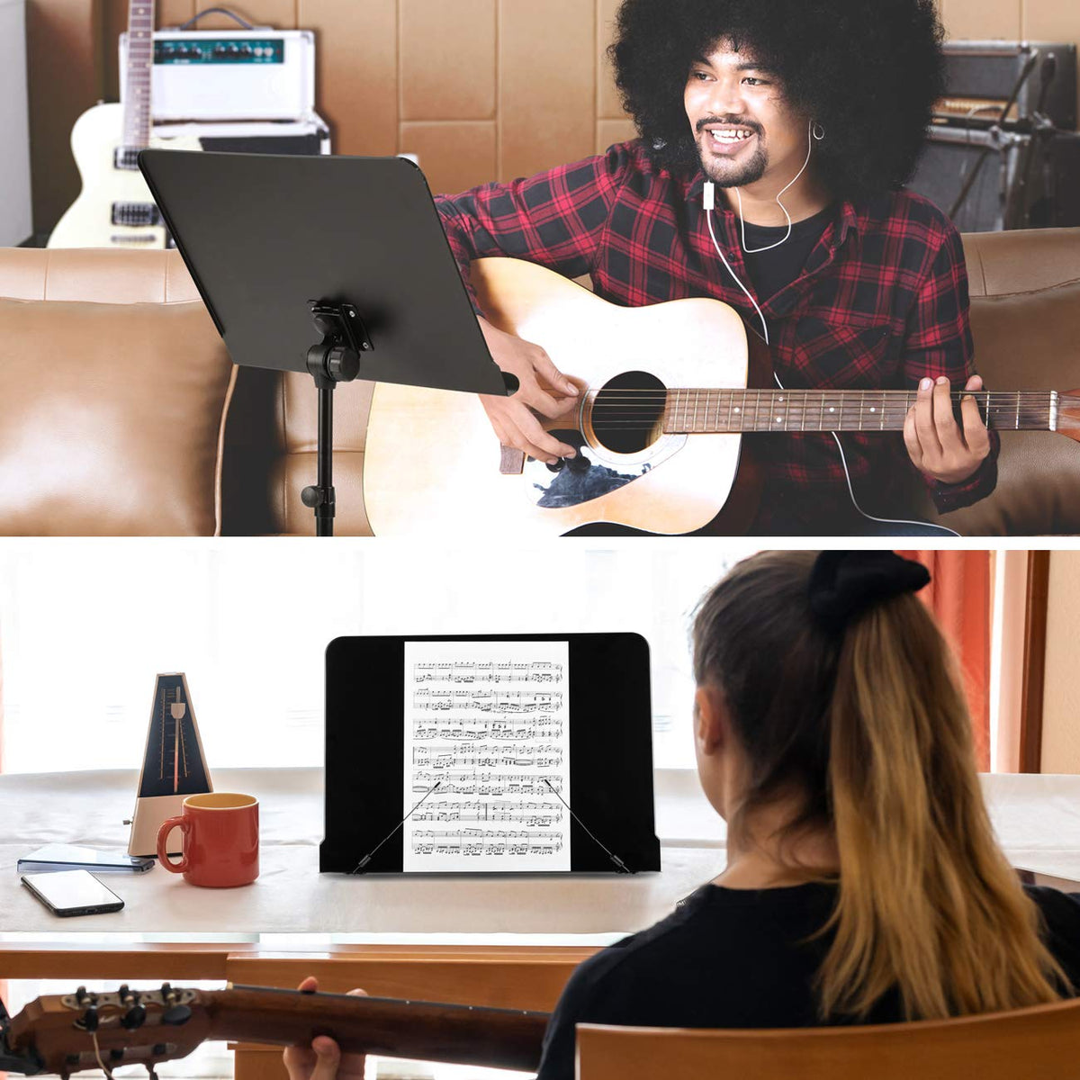 Adjustable Black Sheet Music Stand W98356
