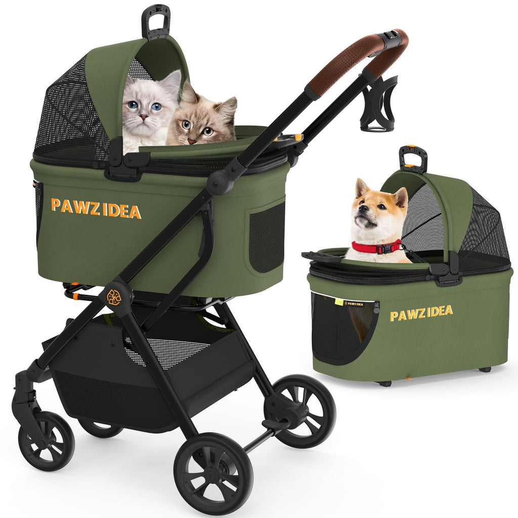 Foldable Pet Stroller with Detachable Carrier S8269