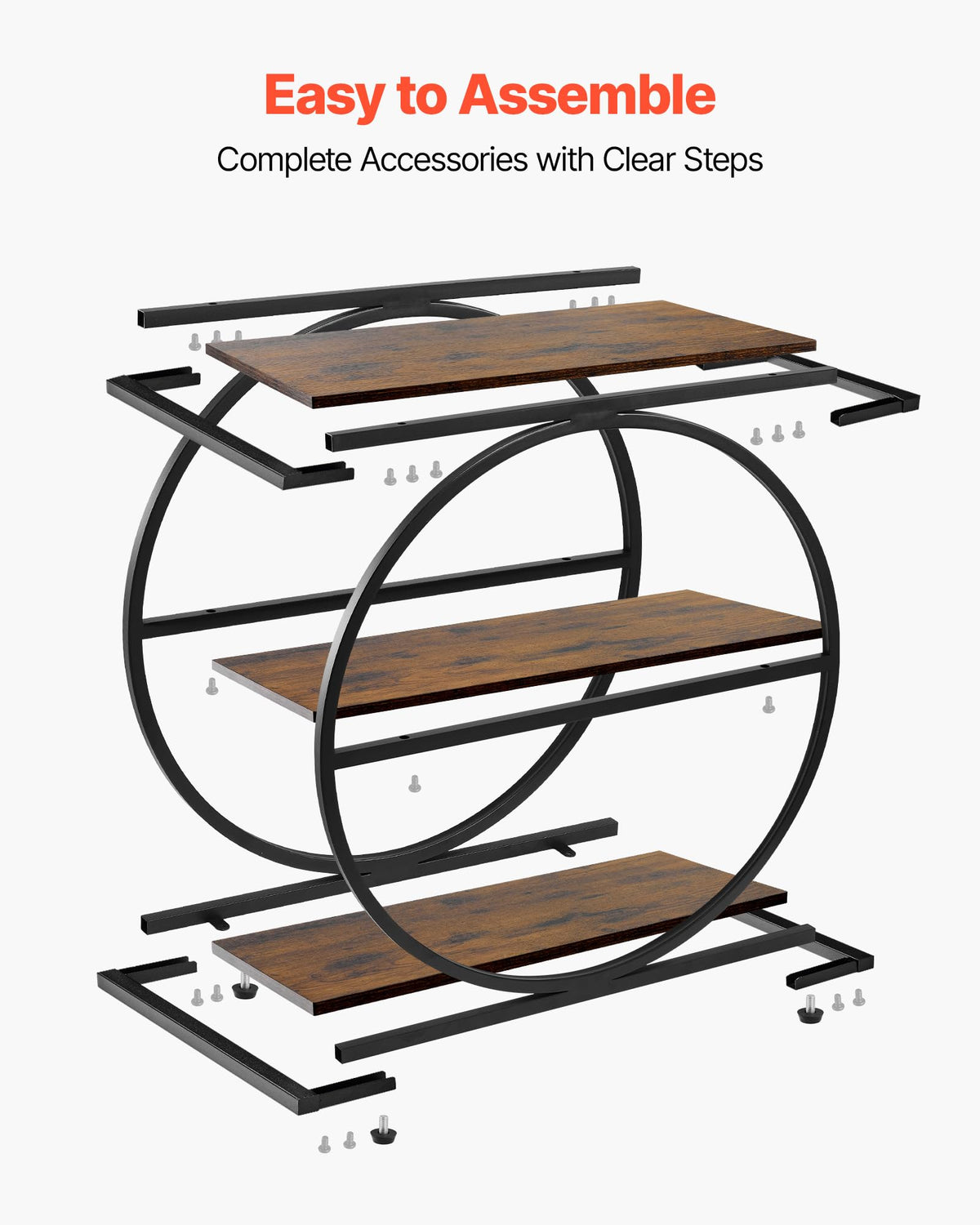 3-Tier Narrow Side Table with Open Storage Shelves N92703