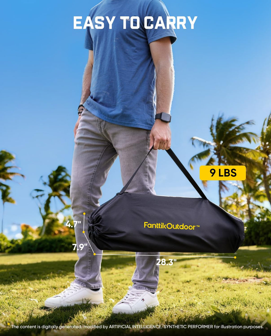 Portable Folding Aluminum Camping Table with Carry Bag C975352