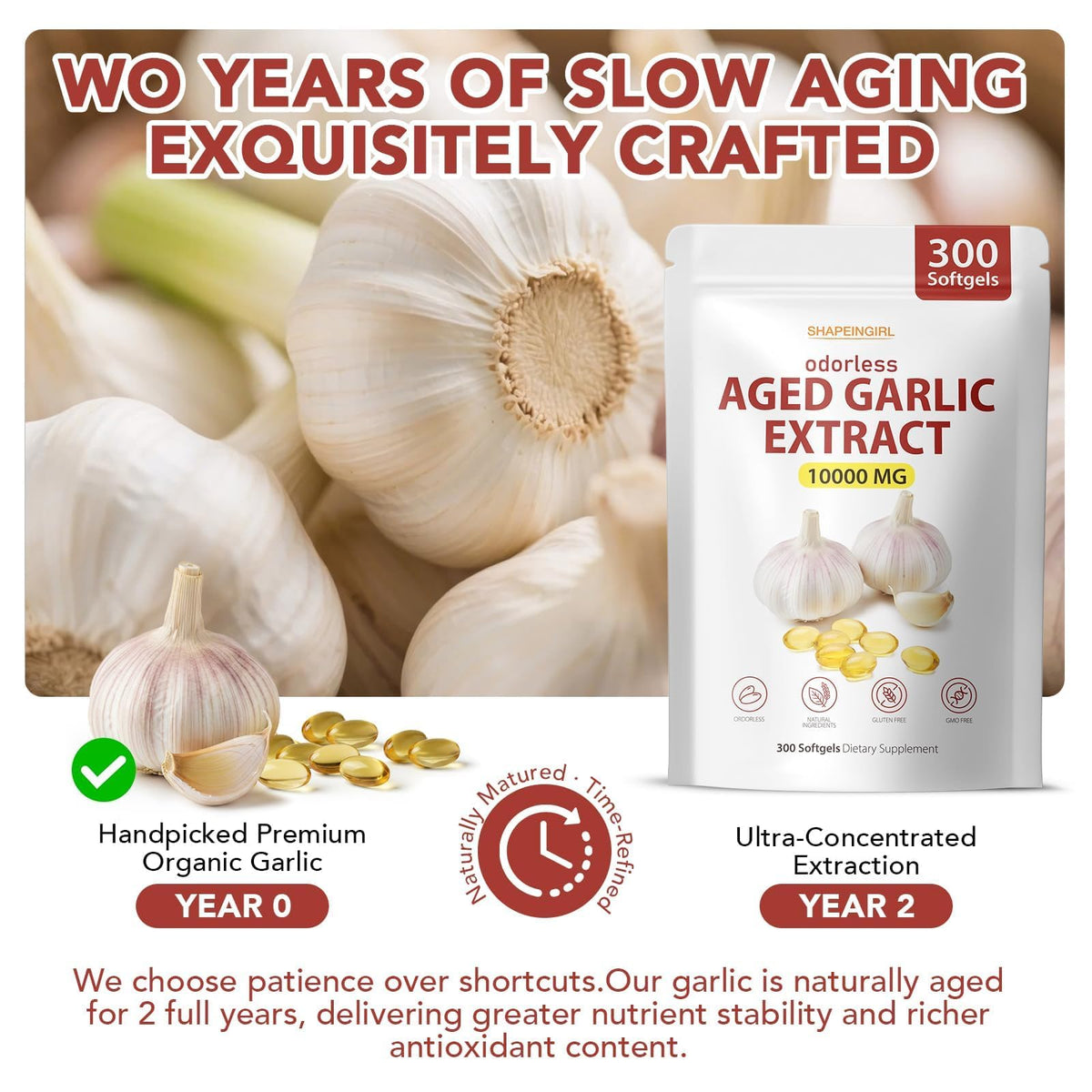Garlic Extract Supplements, 300 Softgels U72202