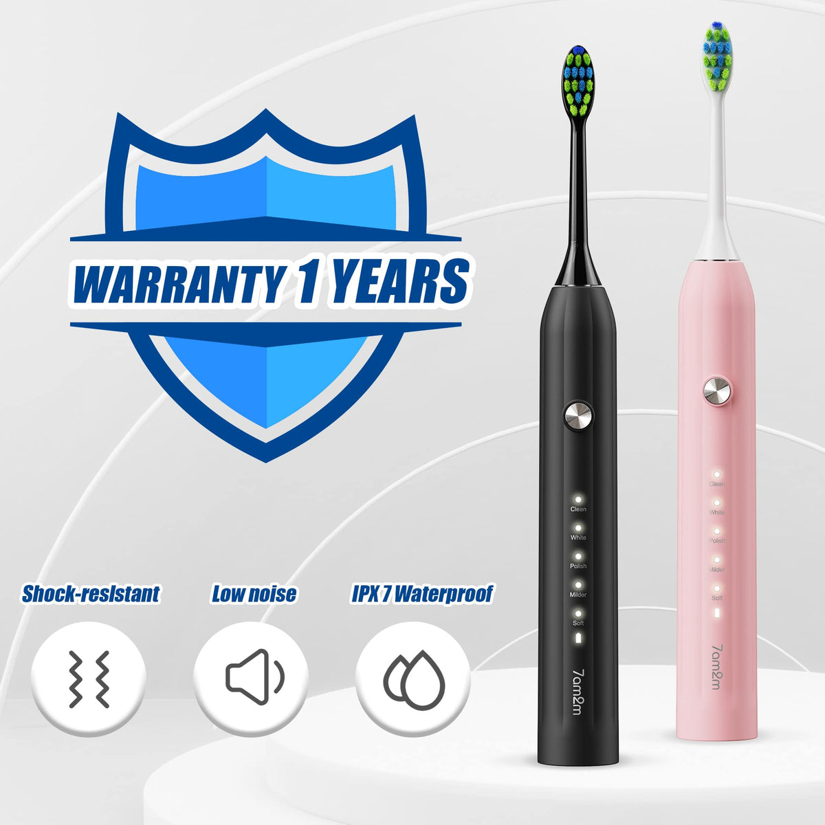 Sonic Electric Toothbrush with 12 Brush Heads 2 Pack M360914