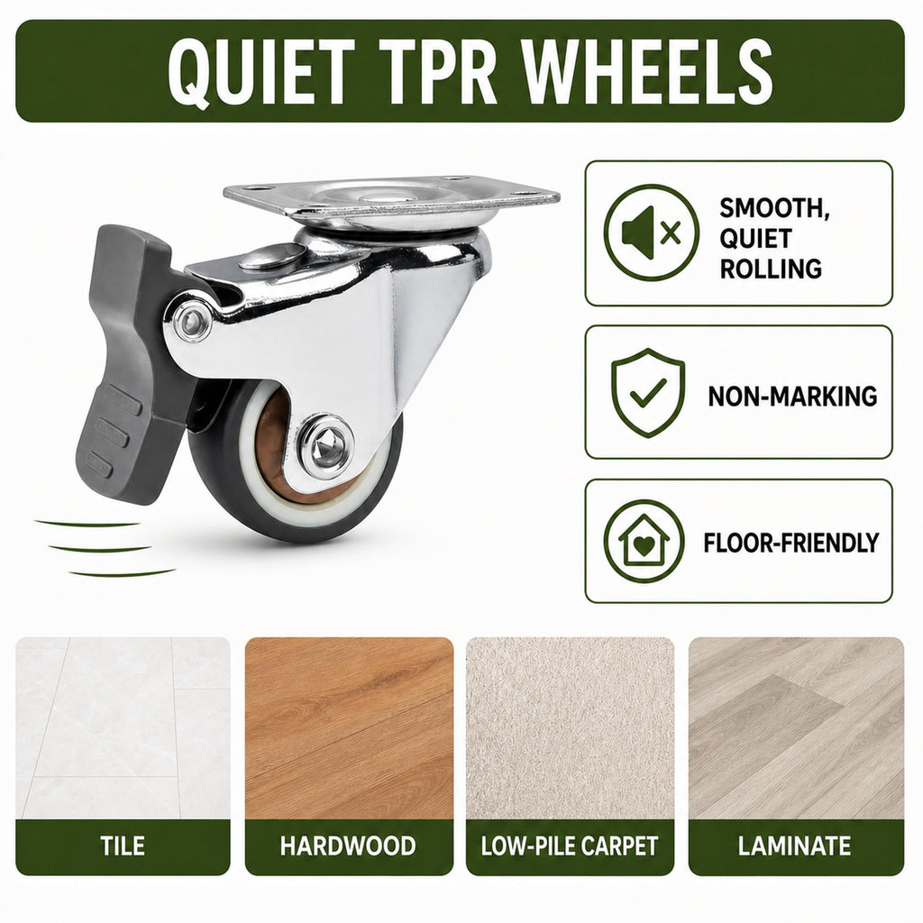 1 Inch Caster Wheels Set of 4 P70124