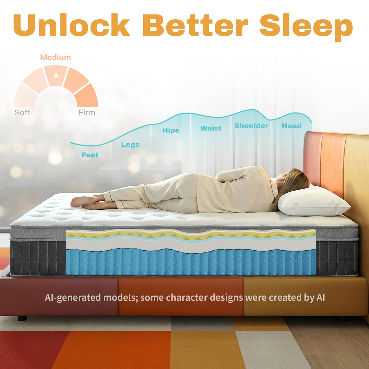 Full Size 12 Inch Medium Firm Hybrid Mattress F479380