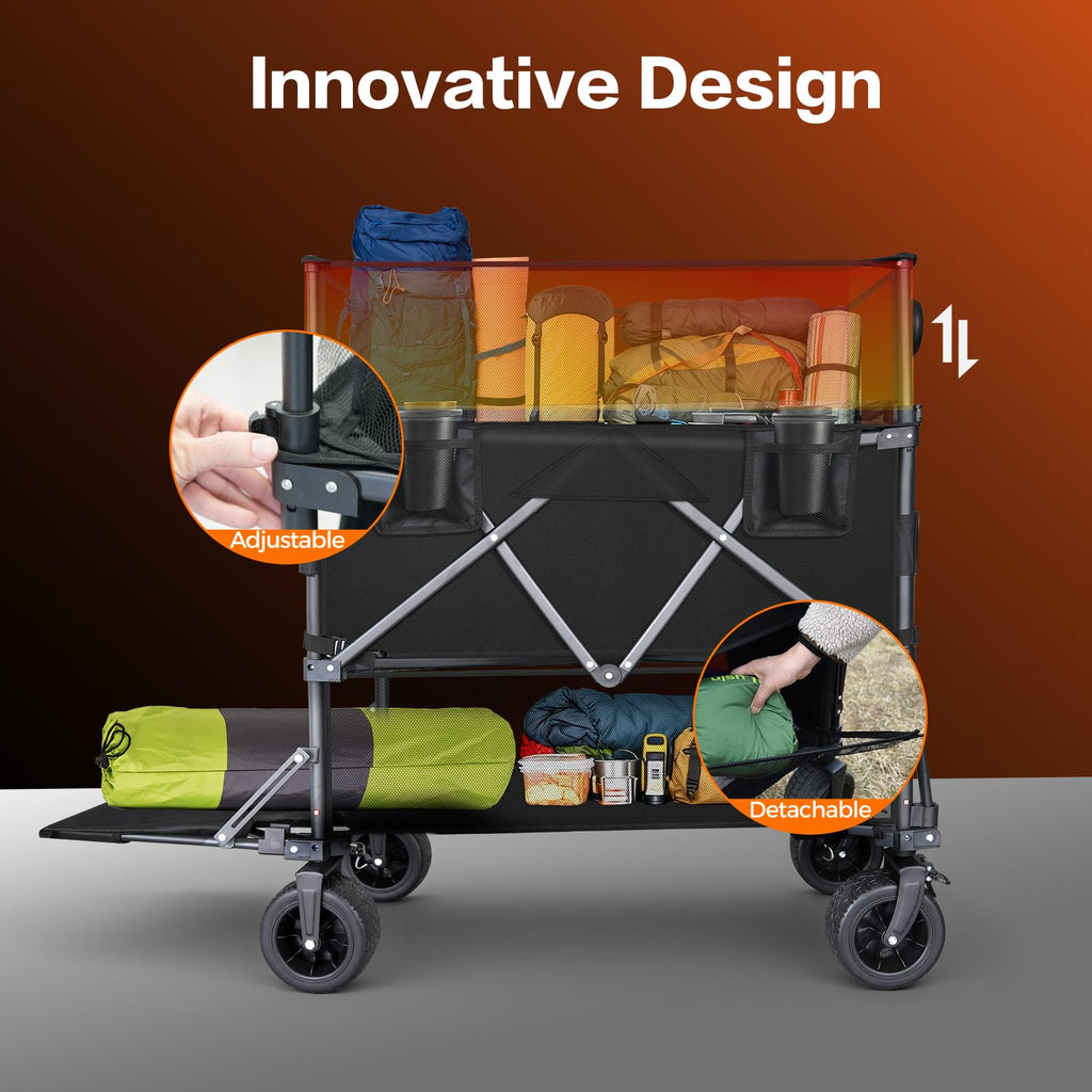 600L Foldable Collapsible Wagon Cart with Wheels K572675