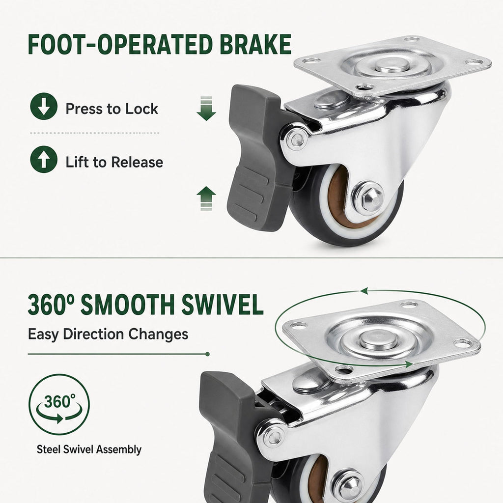 1 Inch Caster Wheels Set of 4 P70124