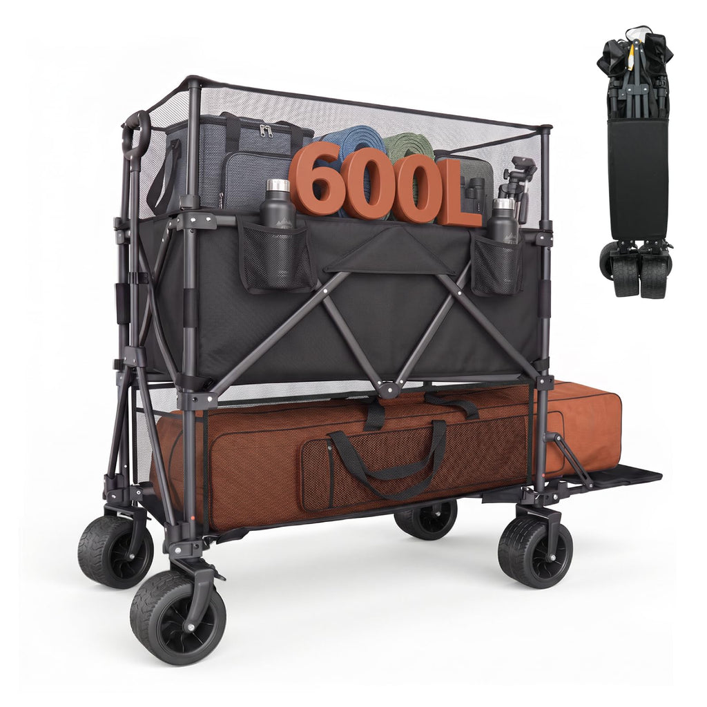 600L Foldable Collapsible Wagon Cart with Wheels K572675