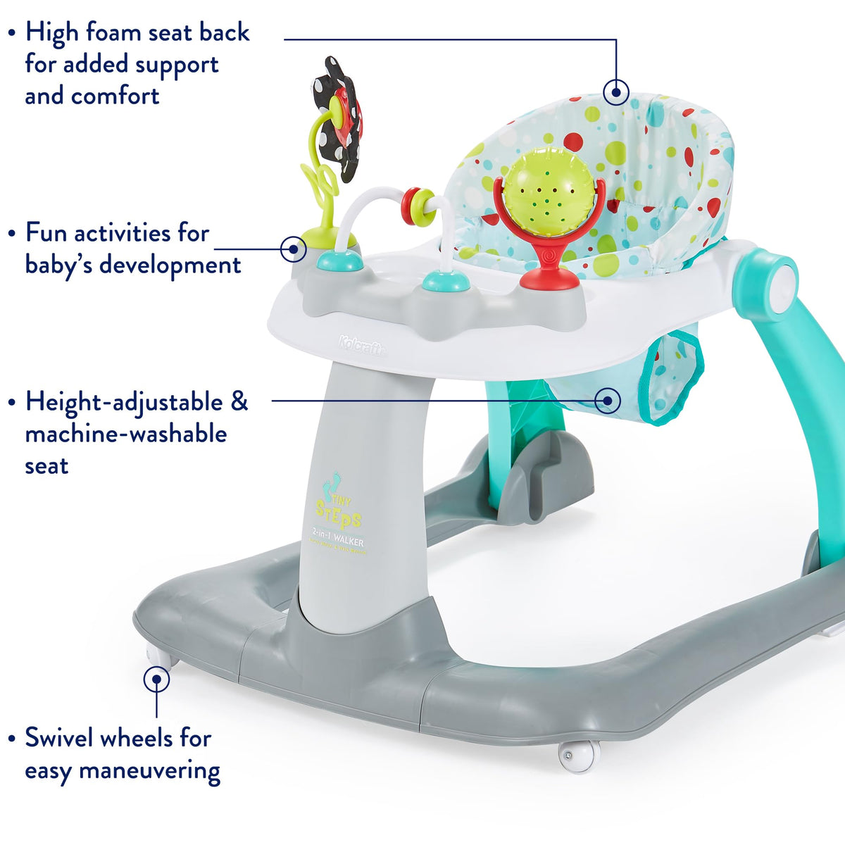 Foldable Adjustable Baby Walker with Wheels J6137