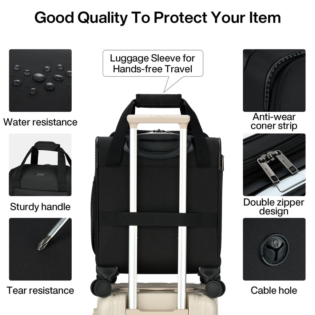 Black 16-inch Underseat Carry On Luggage with Wheels H993932