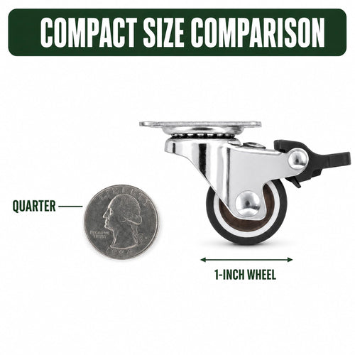 1 Inch Caster Wheels Set of 4 P70124