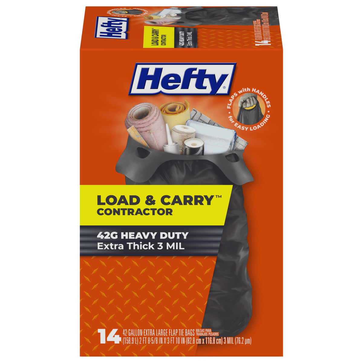 42 Gallon Extra Large Flap Tie Extra Thick 14 Count Bags Q428241