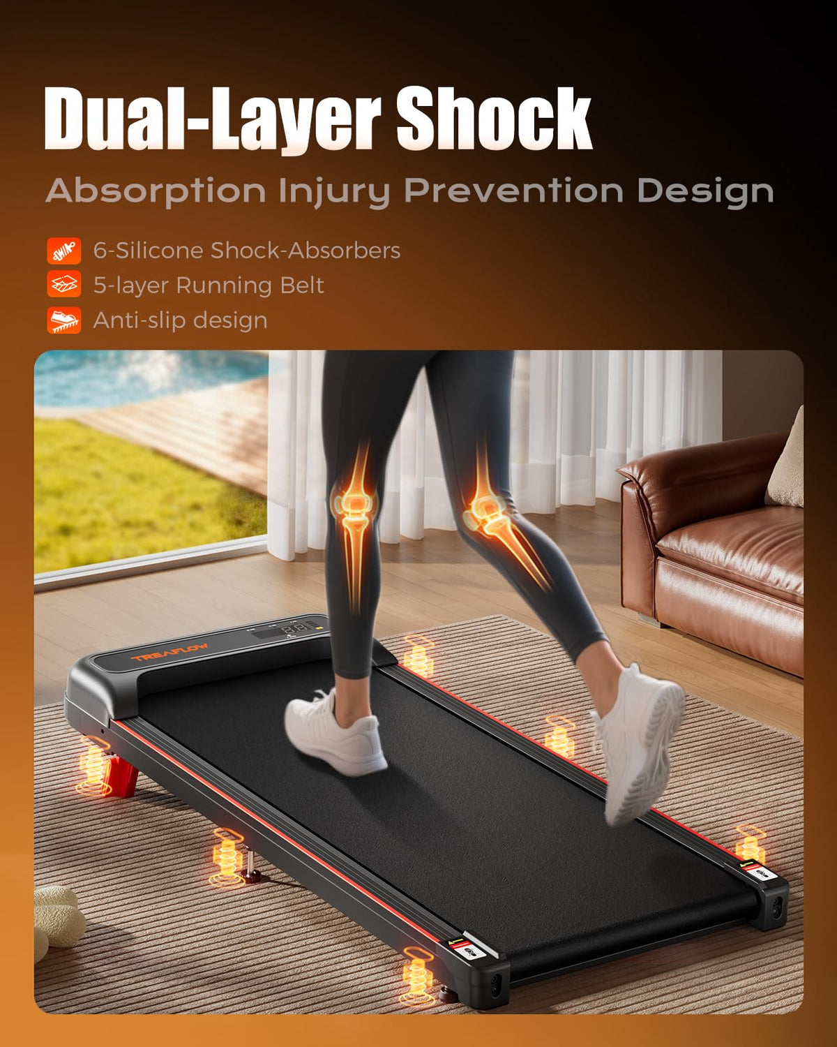 Walking Pad with 8% Incline Under Desk Treadmill D303