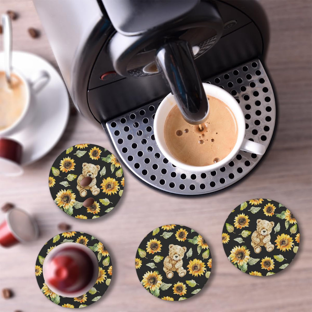 Round Absorbent Ceramic Coasters Set of 4 D724420