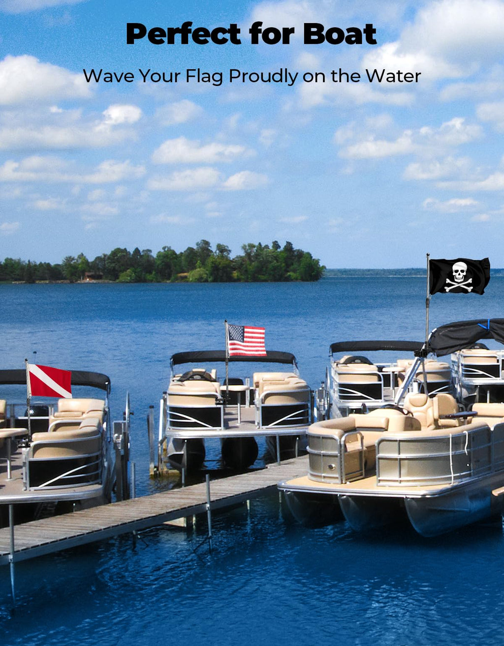 Stainless Steel 360° Rotating Boat Flag Pole Holder R366